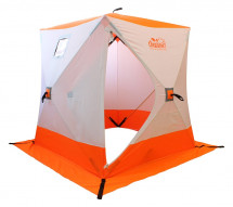 Палатка КУБ 3 (однослойная), 1,8x1,8 м, PU 1000, бело-оранжевая